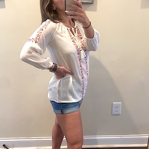 Denim Jeans & Casuals Embroidered 3/4 Sleeve Top - Picture 2 of 12